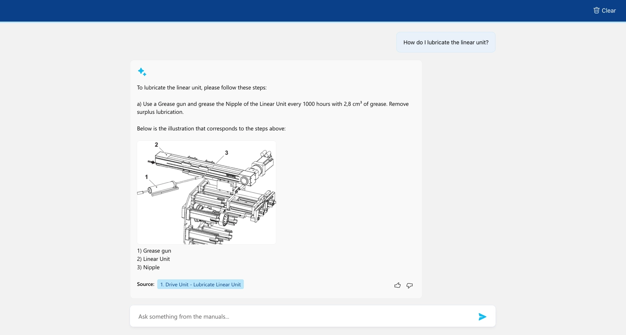 Chatbot for Dialogue with Technical Manuals